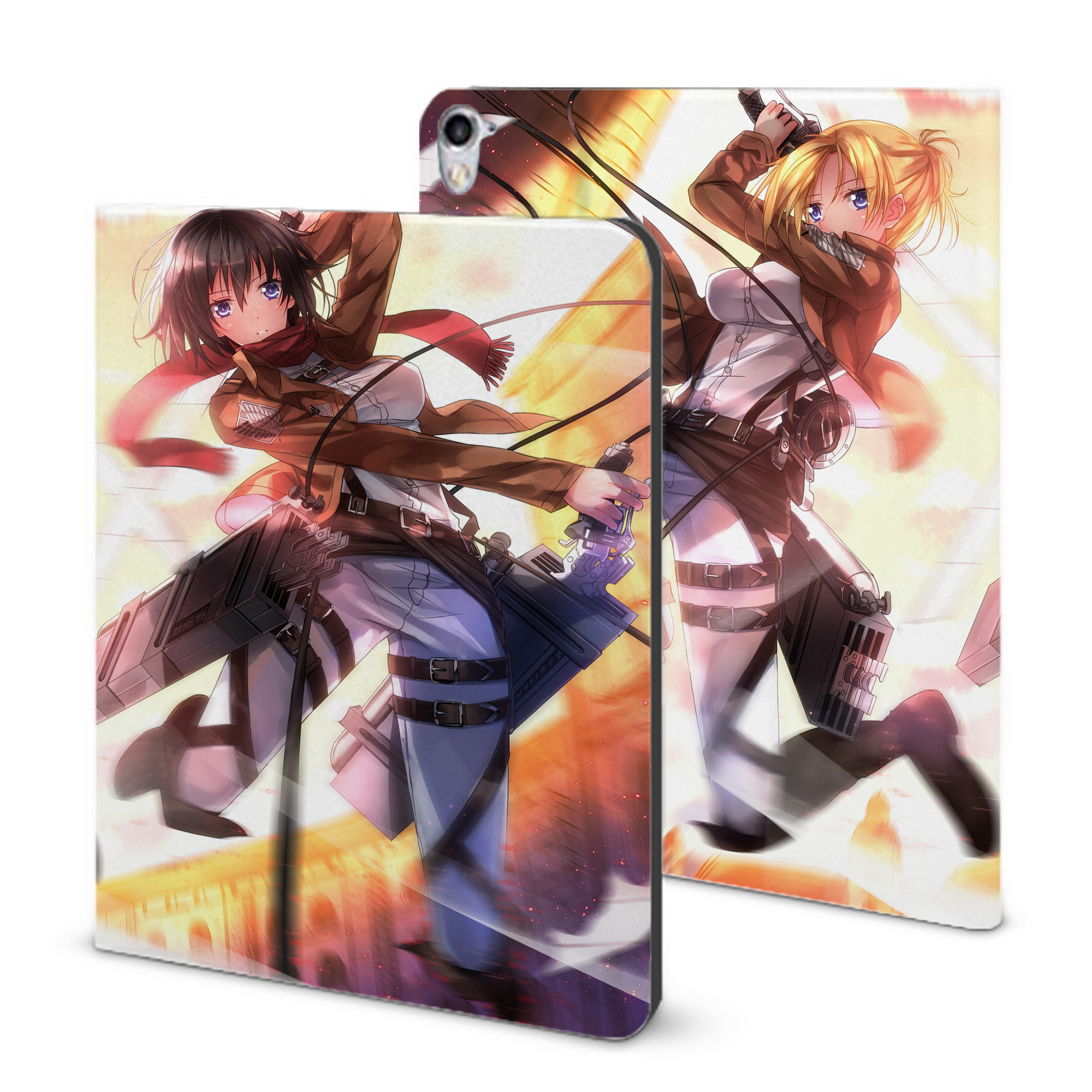 （画像用） 進撃の巨人 Attack on Titan IPad ケース ブック型 PUレザー TPU 耐衝撃 軽量 薄型 ペン収納なし 全面保護 IPad 各モデル対応